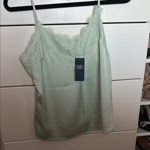 Elegant Lace Trim Satin Cami Top